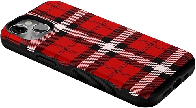 Casely iPhone 14 Case | As if! | Red Plaid | Compatible with MagSafe | Bold Protective Design