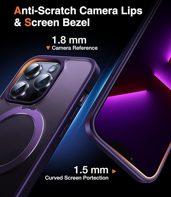 3-in-1 [Magnetic+Kickstand+Ring Holder] for iPhone 14 Pro Max Case Stand Ring Holder Compatible with MagSafe, Military Shockproof Protective iPhone 14 Pro Max Phone Case Kickstand Cover