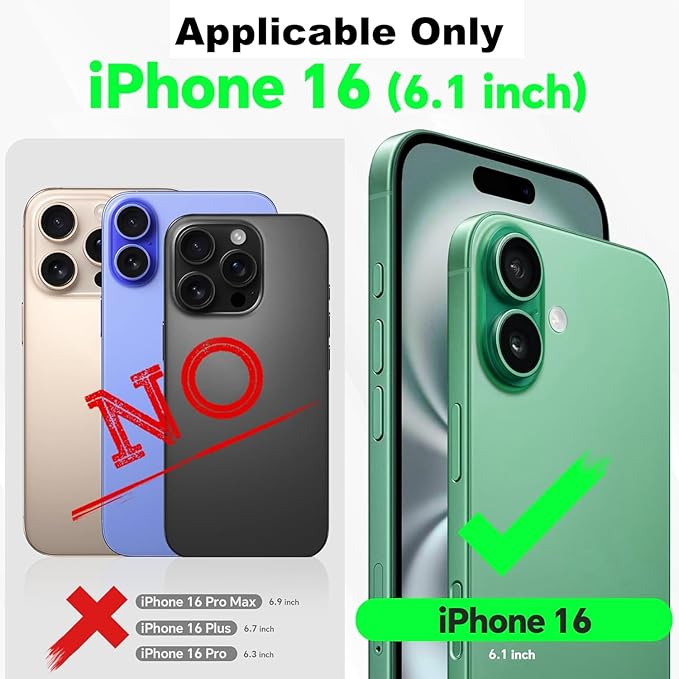 Compatible iPhone 16 Wallet Case with Card Holder RFID Blocking PU Leather Doubles as a Wallet Unisex Flip Shockproof Protection with Card Slots Ring Wrist Kickstand Function,Brown