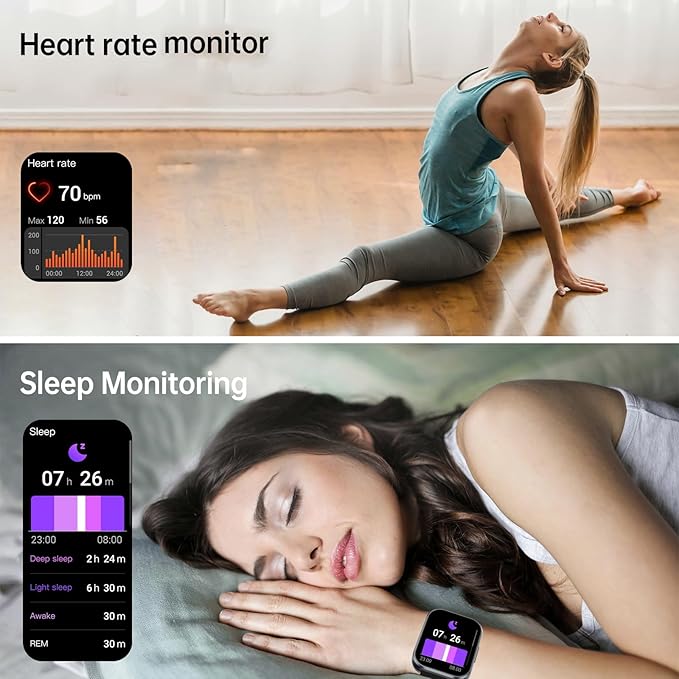 OUKITEL Smart Watch for Women Men (Answer/Make Calls), 1.91" HD Screen Fitness Watch with Sleep/Heart Rate/Step Monitor, 140+Sport Modes Smartwatch, IP68 Waterproof, Smart Watches for Android iOS