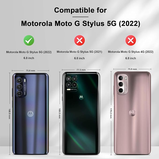 Jasonyu Flip Wallet Case for Moto G Stylus 5G (2022),Leather Magnetic Folio Cover with Card Holder,Kickstand - TPU Shockproof Durable Protective Phone Case,Black