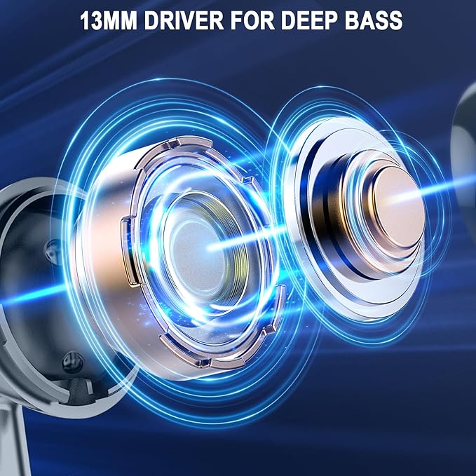 Wireless Earbuds, Bluetooth 5.3 Ear Buds LED Power Display Headphones Bass Stereo, Bluetooth Earbuds in-Ear Noise Cancelling Mic, 40H Playback Mini Case IP7 Waterproof Sports Earphones for Android iOS