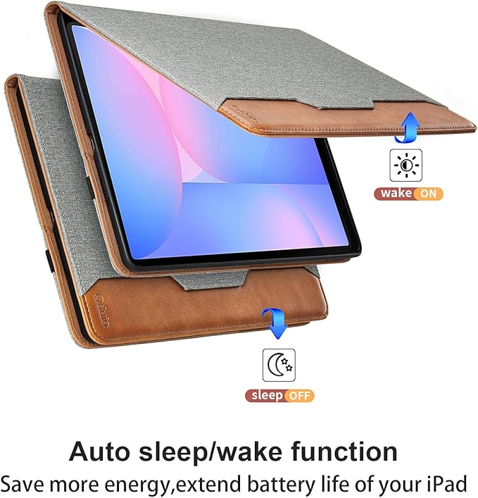 Case for Samsung Galaxy Tab S10 FE Plus 13.1-Inch 2025 - Model SM-X620/SM-X626B with S Pen Holder and Pocket, PU Leather Business Folio Stand Cover for Galaxy S10 FE+, Grey