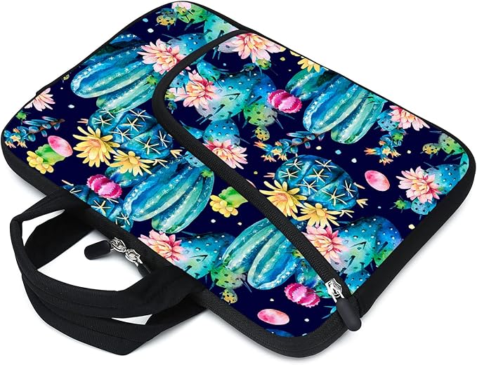 11.6" 12.2 inches Laptop sleeve Chromebook Case Ultrabook Case Notebook Sleeve Tablet Case Neoprene Handle Sleeve for Men Women, Two pockets Fit Apple MacBook Air Samsung Acer HP DELL(Cactus)