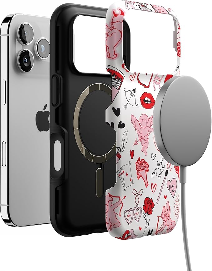 Casely iPhone 17 Pro Case | Cupid's Touch | Collage | Bold Protective Design | Compatible with MagSafe