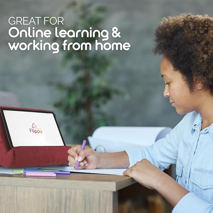 Flippy Tablet Pillow Stand - Cushion Tablet Stand & Holder, Bed Support for Lap and Desk, Compatible with Phone & Book Reading: Kindle, iPad Pro, iPhone & Samsung - Nebbiolo