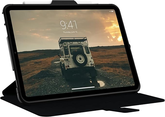 URBAN ARMOR GEAR UAG Designed for iPad 11" A16 11th Gen 2025, 10.9" 10th Gen 2022 Case A3354 A3355 A2696 - Rugged Slim Protective Folio Cover with Pencil Holder, Scout Folio Black/Olive