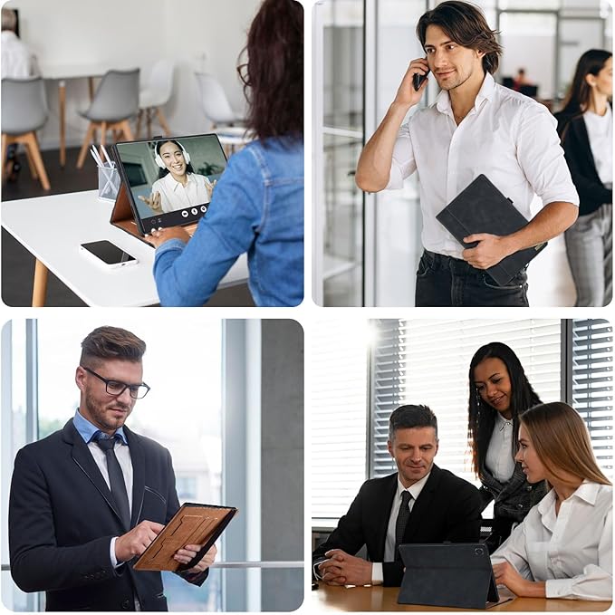 Case for Samsung Galaxy Tab A 10.1 2019 (SM-T510/T515) Multi-Angle Viewing Smart Cover with Pocket, Business PU Leather with Card Slot for Galaxy Tab A 10.1 Inch 2019 Tablet, Black