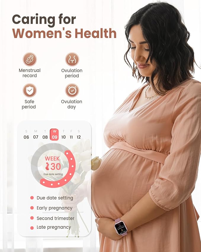 Smart Watches for Women (Android/iPhone), 1.83" HD Smart Watch with Calls/Messages/Notifications, Sleep/Heart Rate/SpO2/Blood Pressure Monitor, 110+ Sports Modes Fitness Tracker Watch, 1000mAh Battery