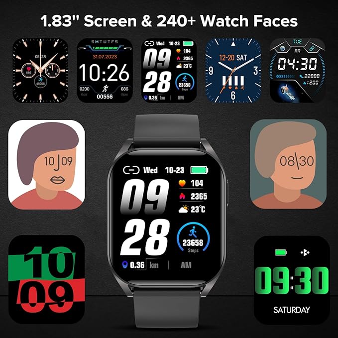 BRIBEJAT Smart Watch (Dial/Answer Call) 38mm 110+ Sports Modes Fitness Tracker with Pedometer SpO2/Heart Rate/Sleep Monitor Compatible with iPhone Samsung Android Phone, Gray