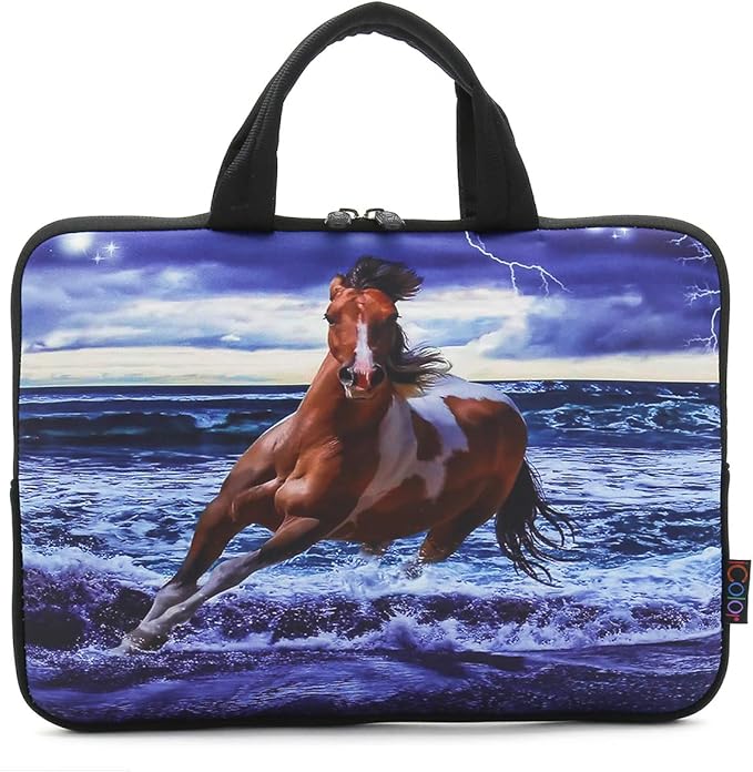 iColor 11 11.6 12 12.1 12.5 inch Laptop Carrying Bag Chromebook Case Notebook Ultrabook Bag Tablet Travel Cover Neoprene Sleeve for Apple MacBook Air Samsung Google Acer HP DELL Lenovo Asus Horse