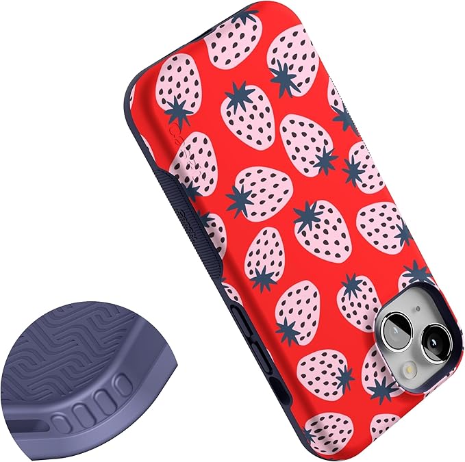 Casely iPhone 14 Case | I'd Pick You | Red Strawberry | Compatible with MagSafe | Bold Protective Design