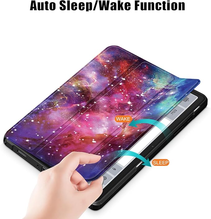 Case for Galaxy Tab A9+/A9 Plus 11 inch 2024,Shockproof Cover with Clear Transparent Back Shell Case for (SM-X210/X215/X216) Auto Wake/Sleep Function,Galaxy