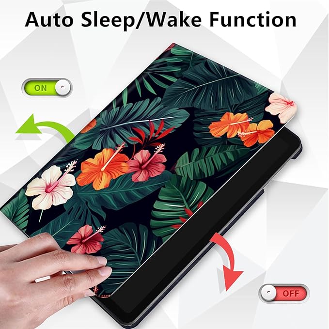 Case for Lenovo Tab M10 Plus 10.3", 360 Degree Rotating Folding Stand,with Auto Sleep/Wake Case for Lenovo Tab M10 Plus (2020 2nd Gen) TB-X606F/TB-X606X 10.3" FHD Tablet,Tropical Flower