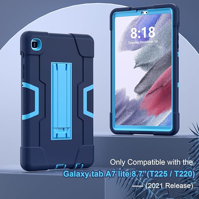 Tablet Case for Samsung Galaxy Tab A7 Lite Case 2021, Tab A7 Lite 8.7 Inch Case 3 in 1 Heavy Duty Rugged Shockproof Kickstand Protective Cover for Samsung Galaxy Tab A7 Lite 8.7 SM-T220/T225