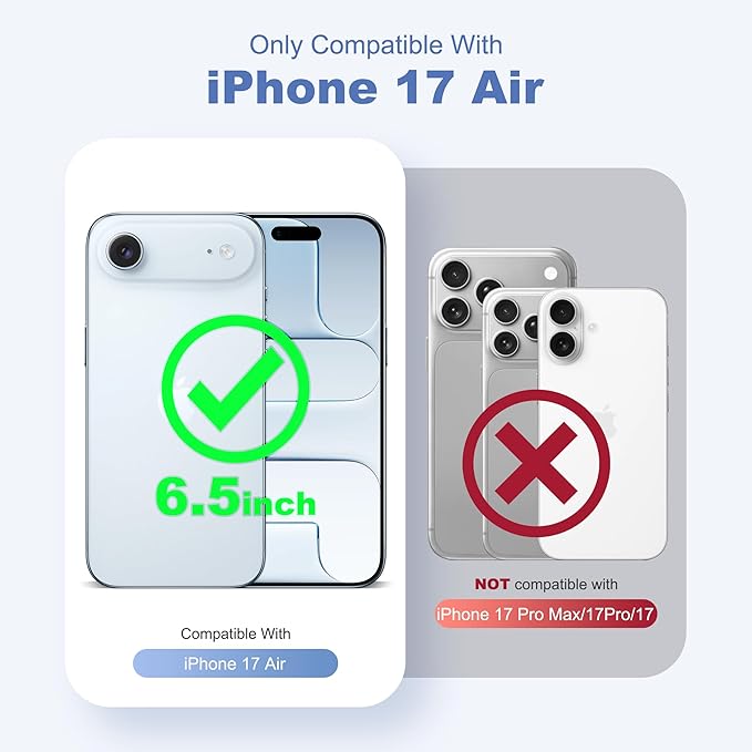 Compatible with iPhone 17 Air Case with Invisible Magnetic 360°Spin Stand,Military-Grade Shockproof Protection [Compatible with Mag-Safe] Non-Slip Edge Translucent Case (6.5",Wine Red)