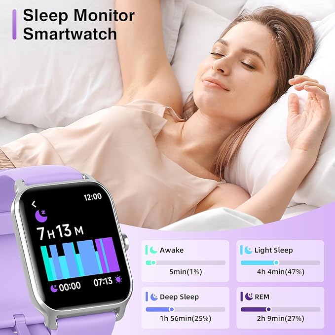 Smart Watches for Women Men, 2025 Smartwatch 1.8'' Alexa Fitness Tracker Smart Watch Compatible for Android iPhone with Bluetooth Call (Answer/Make), IP68 Waterproof Heart Rate/Sleep/SpO2 Monitor 110+