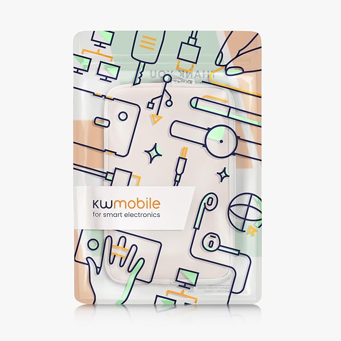 kwmobile Neoprene Pouch Compatible with 8"-8,4" Tablet - Universal Sleeve Case Cover with Zipper for Tablet - White