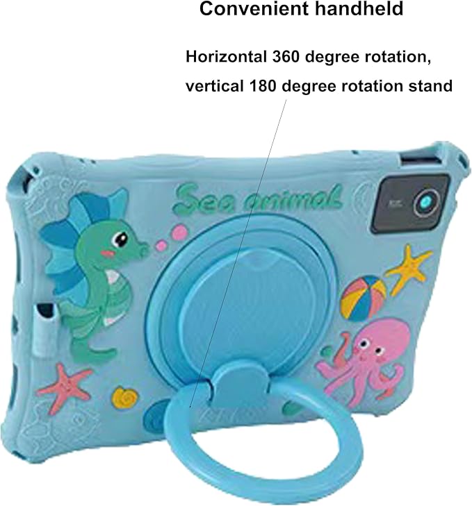 Tablet Case for Lenovo Tab M11 TB330FU 11"/ Pad 2024 TB331FC,Soft Anti-Stress Silicone Case with Rotate Stand/Pencil Holder/Shoulder Strap/Pen for Lenovo Tab M11 11 inch (Sky Blue)