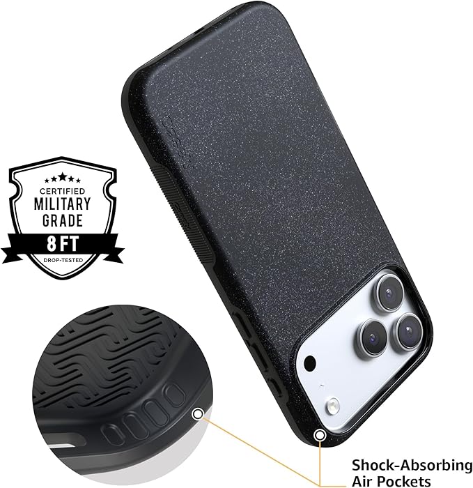 Casely iPhone 17 Pro Case | Midnight Onyx | Black Shimmer | Compatible with MagSafe | Bold Protective Design