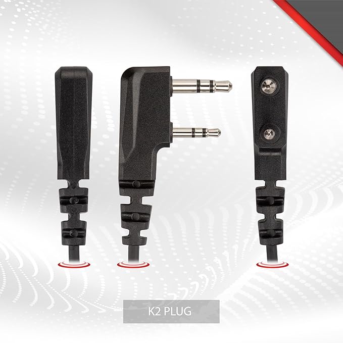 Arrowmax AHDH0032-RD-K2 PNR Noise Isolation Headphone Compatible with Kenwood 2-PIN 2 Pin Radios NX-1200 NX-1300 NX-P1200 NX-P1300 NX-3320 TH-D74 TH-K20A