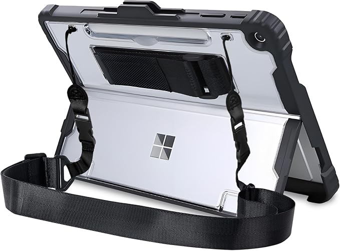 for Microsoft Surface Pro12 Case 1st Edition 12 Inch 2025,Heavy Duty Rugged Protective Tablet Cover, Kickstand Case (Black)