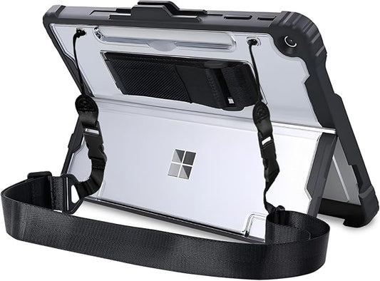 for Microsoft Surface Pro12 Case 1st Edition 12 Inch 2025,Heavy Duty Rugged Protective Tablet Cover, Kickstand Case (Black)