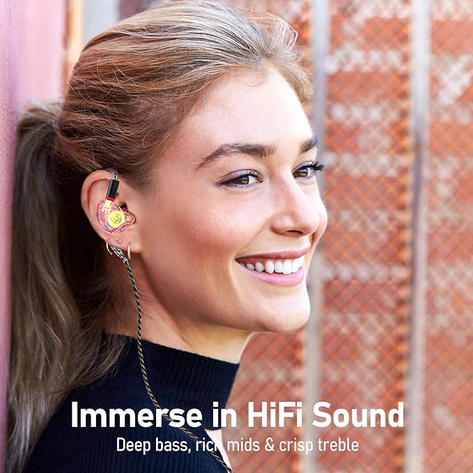 Vibes 202ML Wired Earbuds - HiFi in Ear Headphones - Noise-Isolating Ear Buds w/ Mic - Clear Sound, Deep Bass, Comfort-Fit Earphones - MMCX–Lightning for iPhone 5–14, Silver Plated Cord, Carrying Case