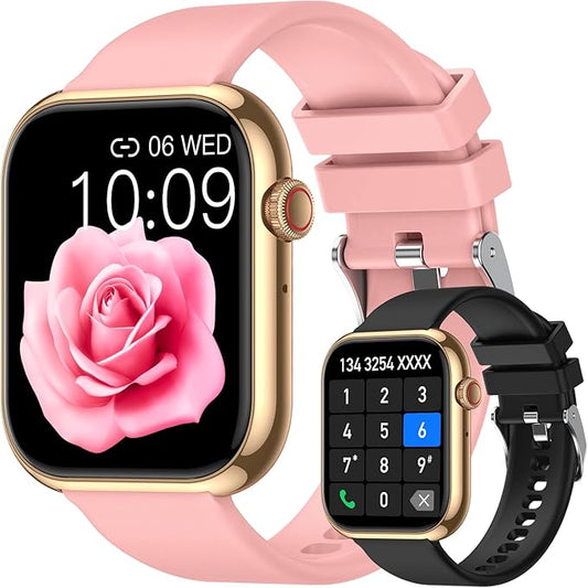 Smart Watch for Men Women Fitness: Waterproof Make/Answer Call Smart Watches for Men Digital Mens watches Step Tracker Smartwatch Android Phones iPhone Samsung Compatible Heart Rate Monitor Pink