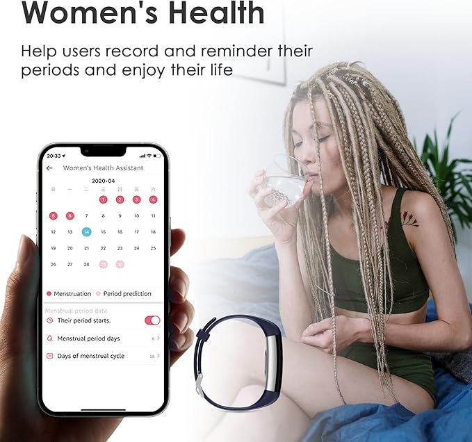 Fitness Tracker for Men and Women,Fitness Watch Waterproof with Activity Tracker and Sleep Monitor,Smart Watch for Android and iOS Phones(Blue)……