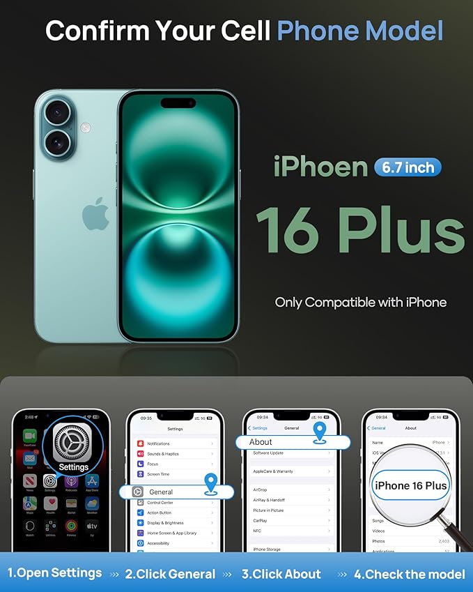 for iPhone 16 Plus Case Wallet with Stand, Built-in Card Holder & Camera Lens Cover, Military Grade Drop Protection Shockproof Rugged Protective Phone Case for iPhone 16 Plus 6.7" 2024, Green