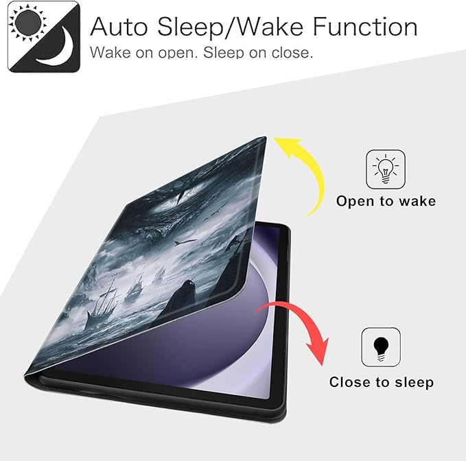 Case for Samsung Galaxy Tab A9+/A9 Plus 11” 2023 Model (SM-X210/X216/X218), Slim PU Leather Stand Cover with Auto Wake/Sleep, Multi-Angle Viewing & Shockproof, Eye of a Dragon