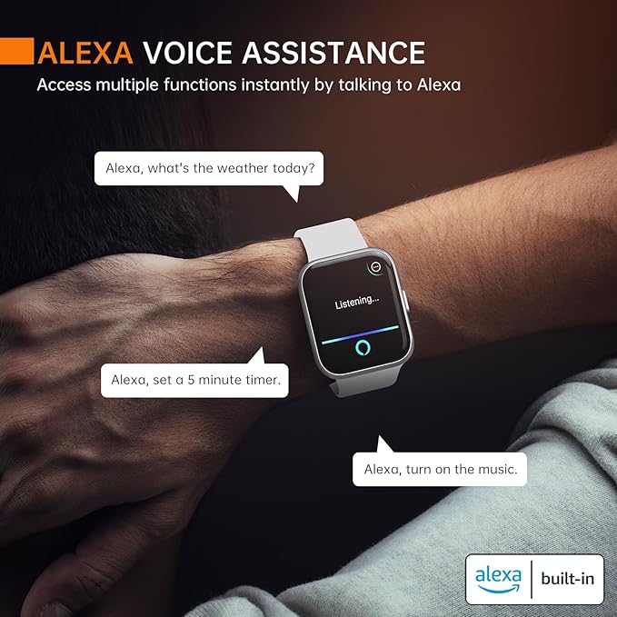 aeac Smart Watch for Women/Men, Fitness Watch, Alexa Built-in & Stable Bluetooth Call, with Heart Rate/SpO2/Sleep Monitor, 100 Sports, IP68 Waterproof Smartwatches for iOS Android