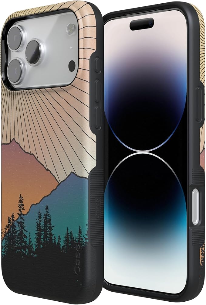 Casely iPhone 17 Pro Case | Golden Hour | Mountain Sunset | Compatible with MagSafe | Bold Protective Design