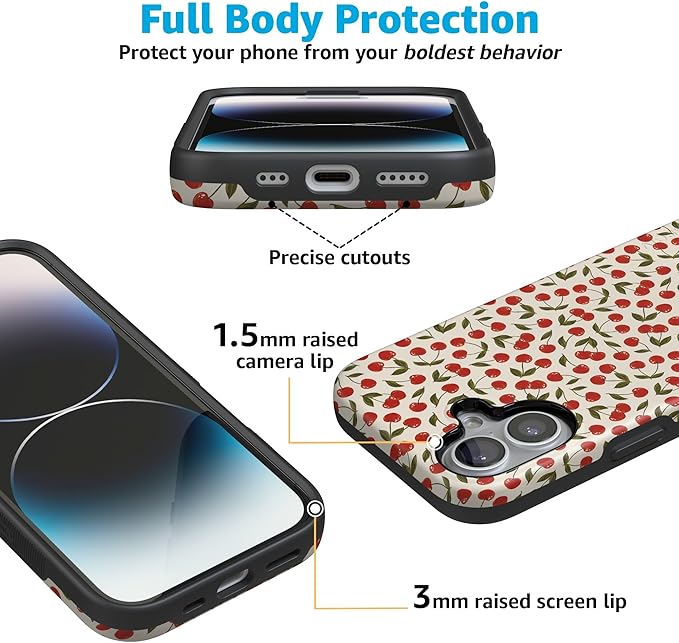Casely iPhone 17 Case | Cherry on Top | Red Cherries | Compatible with MagSafe | Bold Protective Design