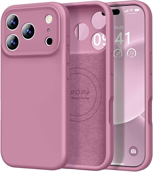 Vooii Magnetic Compatible with iPhone 17 Pro Max Case (Compatible with Magsafe) (Upgraded Camera Protection) Liquid Silicone Shockproof Full Body Protective Phone Cover for Women Men, Lavender Purple