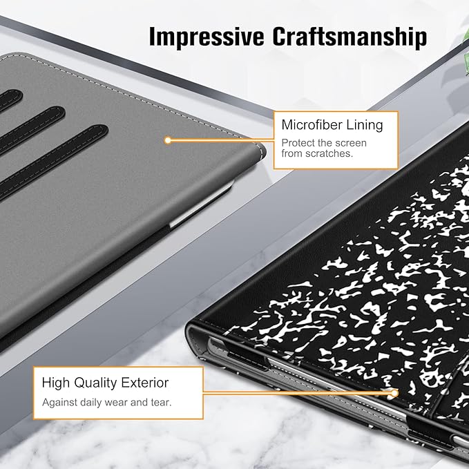 Fintie Case for iPad 9th / 8th / 7th Generation (2021/2020/2019) 10.2 Inch - [Corner Protection] Multi-Angle Viewing Stand Cover with Pocket & Pencil Holder, Auto Sleep Wake, Composition Book