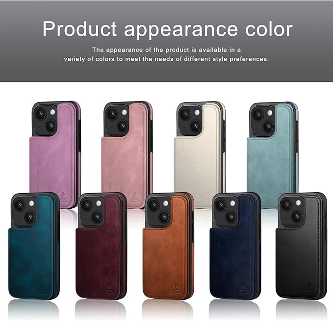 DJDUCK Designed for iPhone 14 Case Wallet with Card Holder, [Magnetic Clasp Cover] [RFID Blocking Leather Protection] Shockproof Women Men Cases 6.1 Inch for Apple 14 White