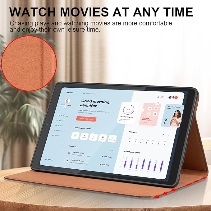 for Samsung Galaxy Tab A 10.1 inch Case 2019 Model(SM-T510/T515/T517) Genuine Leather Cover Protective Shell.Brown