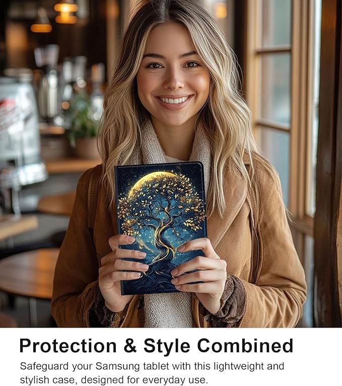 Case for Samsung Galaxy Tab A9+/A9 Plus 11” 2023 Model (SM-X210/X216/X218), Slim PU Leather Stand Cover with Auto Wake/Sleep, Multi-Angle Viewing & Shockproof, Tree of The Universe