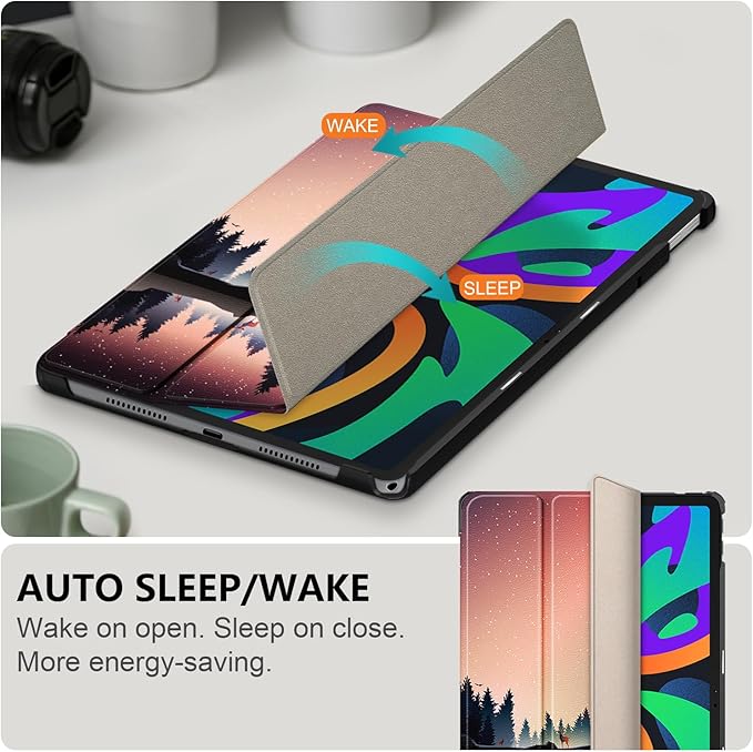 Case Compatible with Lenovo Tab M11 2023 TB-330FU / Lenovo Xiaoxin Pad 2024 TB-331FC 11 Inch Tablet,Slim Lightweight Trifold PC Cover with Auto Wake/Sleep Function,Dusk