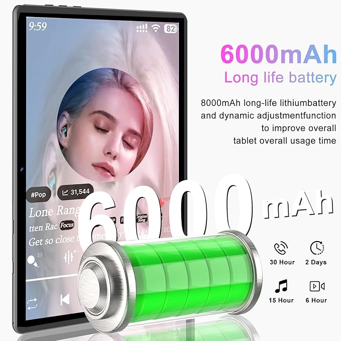 Tablet 10 inch 2025 Android 13 Octa-Core 2.0 GHz with 12GB RAM 128GB ROM TF 1TB, 5G WiFi, 6000mAh, FHD IPS Touchscreen, Bluetooth 5.0, 1280 * 800, 5+8 MP, 2 in 1 Tablet with Keyboard and Mouse, Silver