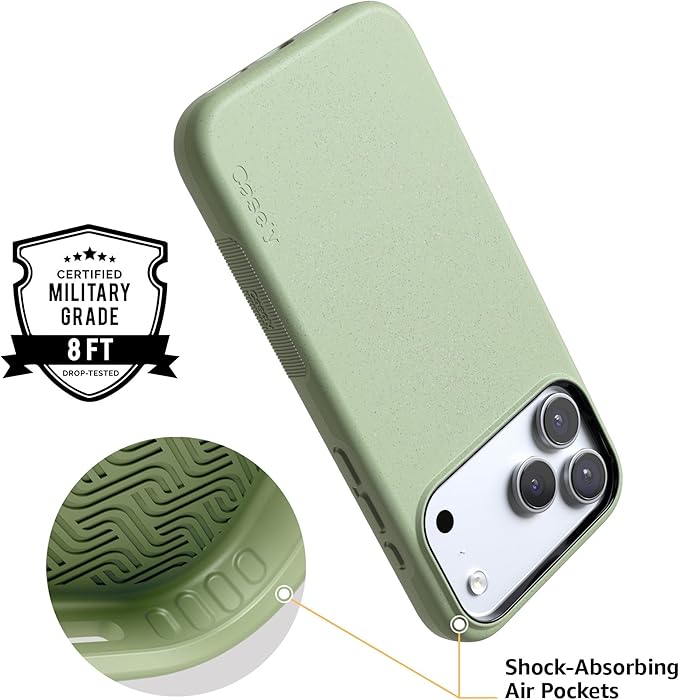 Casely iPhone 17 Pro Case | Kiwi Kiss | Matcha Green Shimmer | Compatible with MagSafe | Bold Protective Design