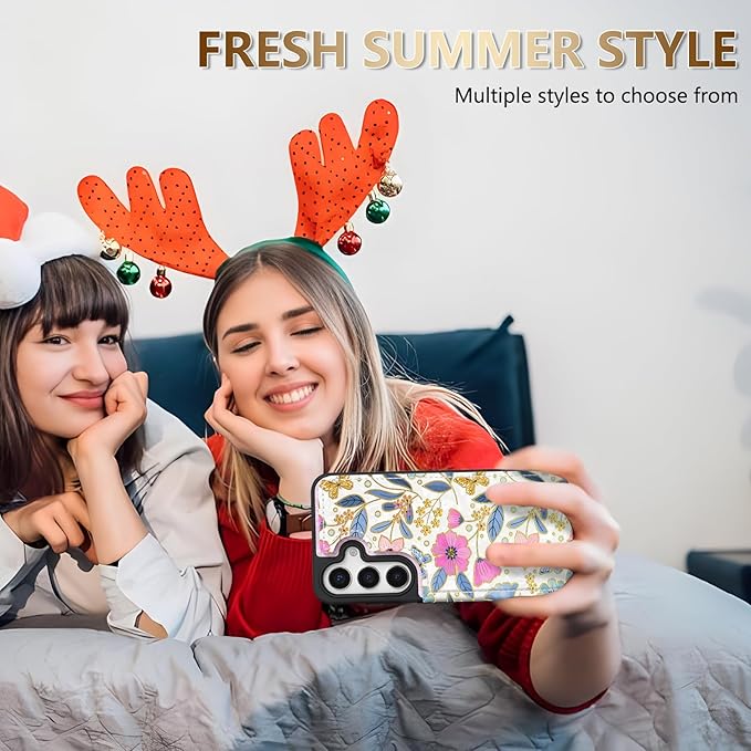 NNH Compatible with Samsung Galaxy S25 Plus Wallet Case with RFID Blocking Card Slots Folio Flip PU Leather Double Magnetic Clasp Design Cover for Galaxy S25+(6.7 inch-Colorful Butterfly Flowers)