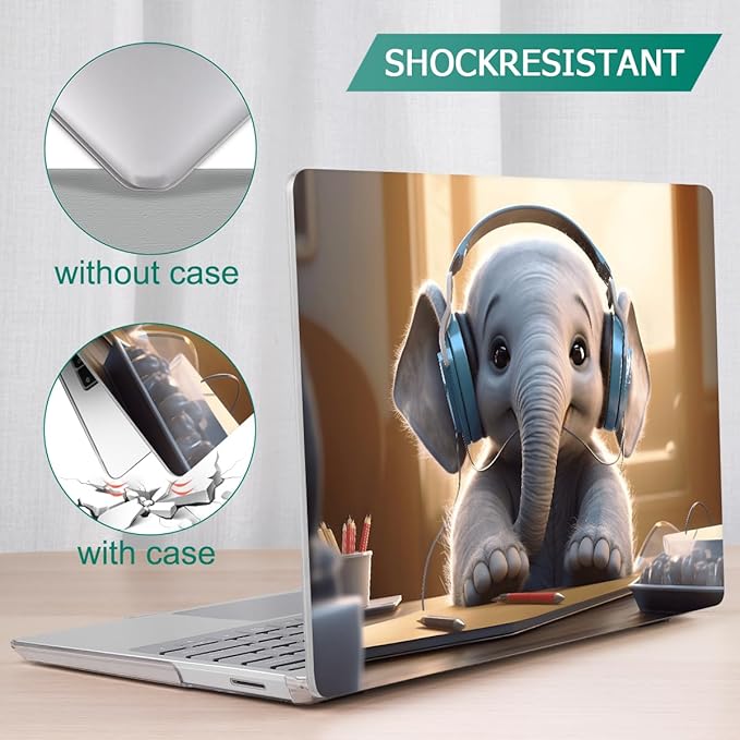 Tuiklol Case for 12.4 Inch Microsoft Surface Laptop Go 3/2 / 1 2023-2020 Releases, Plastic Hard Shell Case with Screen Protector and Keyborad Cover +Dust Plugs Model 2013/1943, Elephant
