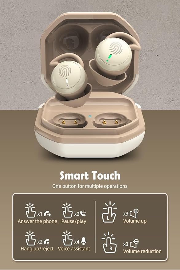 Sleep Earbuds Small Bluetooth Earbuds Mini Wireless Discreet Earbud for Music, Home, Work (Nude)