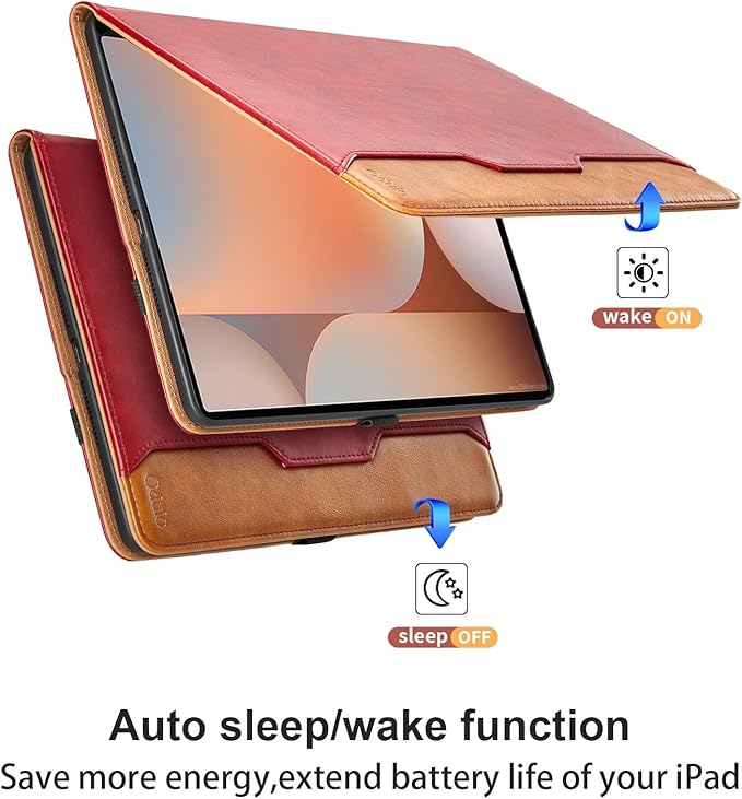 Case for Samsung Galaxy Tab S10 Ultra 2024/S9 Ultra 2023 14.6-Inch, Model SM-X920/X926B/X910/X916B, PU Leather Business Folio Cover with S Pen Holder and Pocket, Red