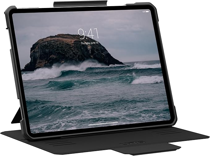 URBAN ARMOR GEAR UAG Designed for iPad Air 13" Case (1st/2nd Gen 2024-2025) M3 A3268 A3269 - Rugged Multi-Angle Viewing Folio Protective Cover w/Pencil Holder & Adjustable Stand, Metropolis SE Black