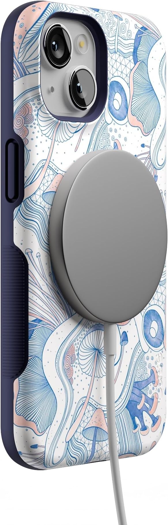 Casely iPhone 14 Case | The Fun Guy | Enchanted Forest Mushroom Floral | Compatible with MagSafe | Bold Protective Design