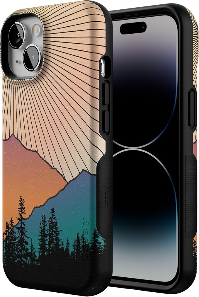 Casely iPhone 14 Case | Golden Hour | Mountain Sunset | Compatible with MagSafe | Bold Protective Design